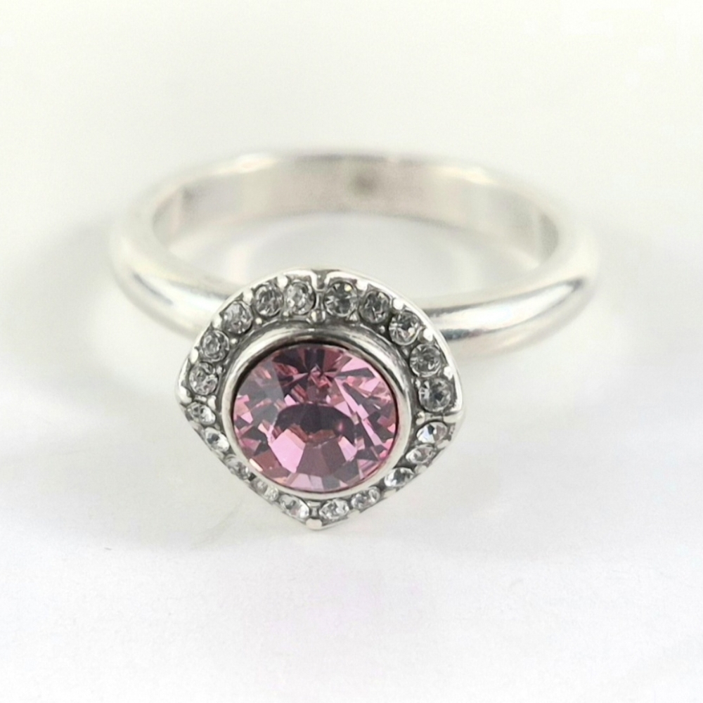 Sz 7.75 Brighton Romantica Collection Pink Crystal Ring - Picture 4 of 10